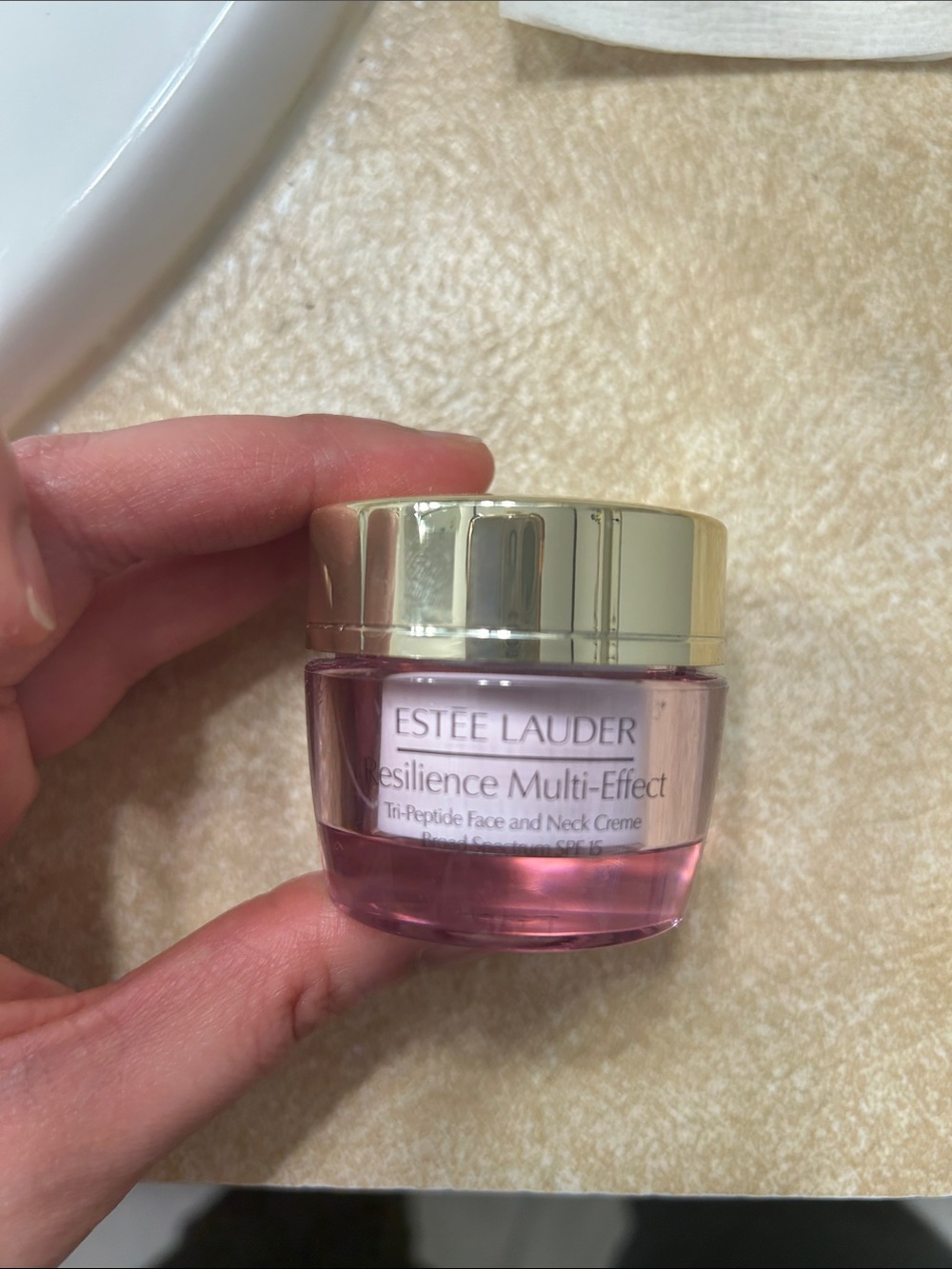 Estee Lauder Pink Jar Moisturizer with Gold Lid